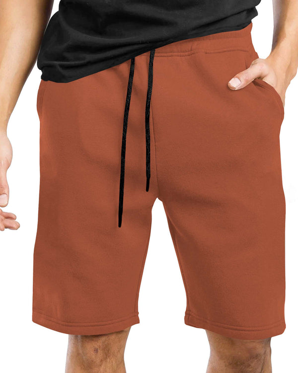 Men Regular Fit Mid Rise Brown Shorts