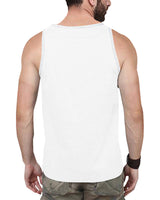 Men White Printed Sleeveless Vest