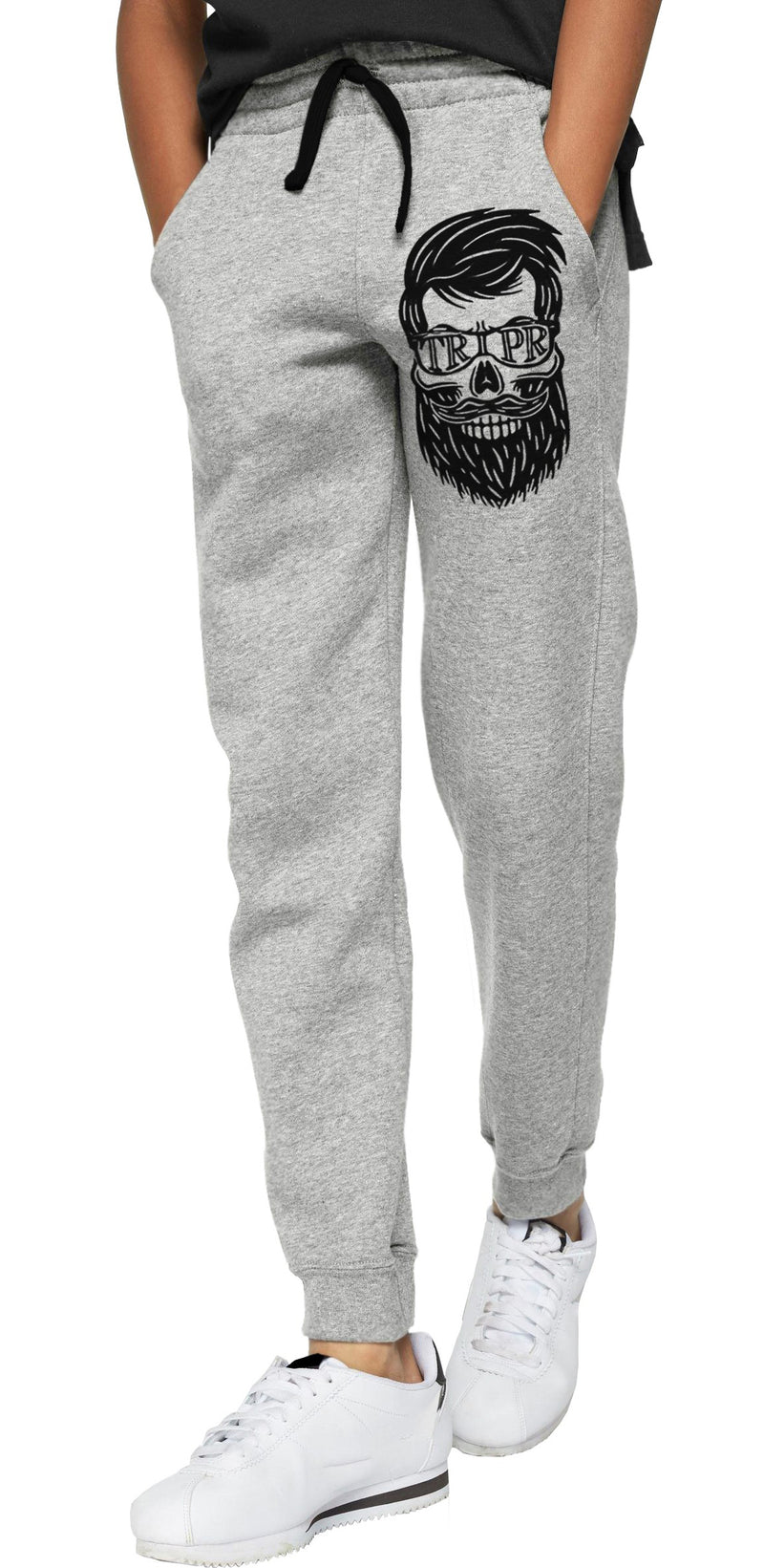 (Pack of 1) Kids Beard Printed Track Pant For / Grey