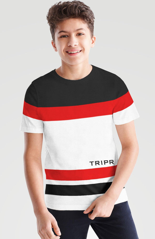 TRIPR  Boys Colorblock Cotton Blend T Shirt