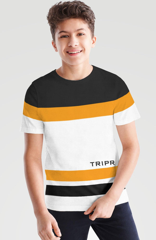 TRIPR  Boys Colorblock Cotton Blend T Shirt