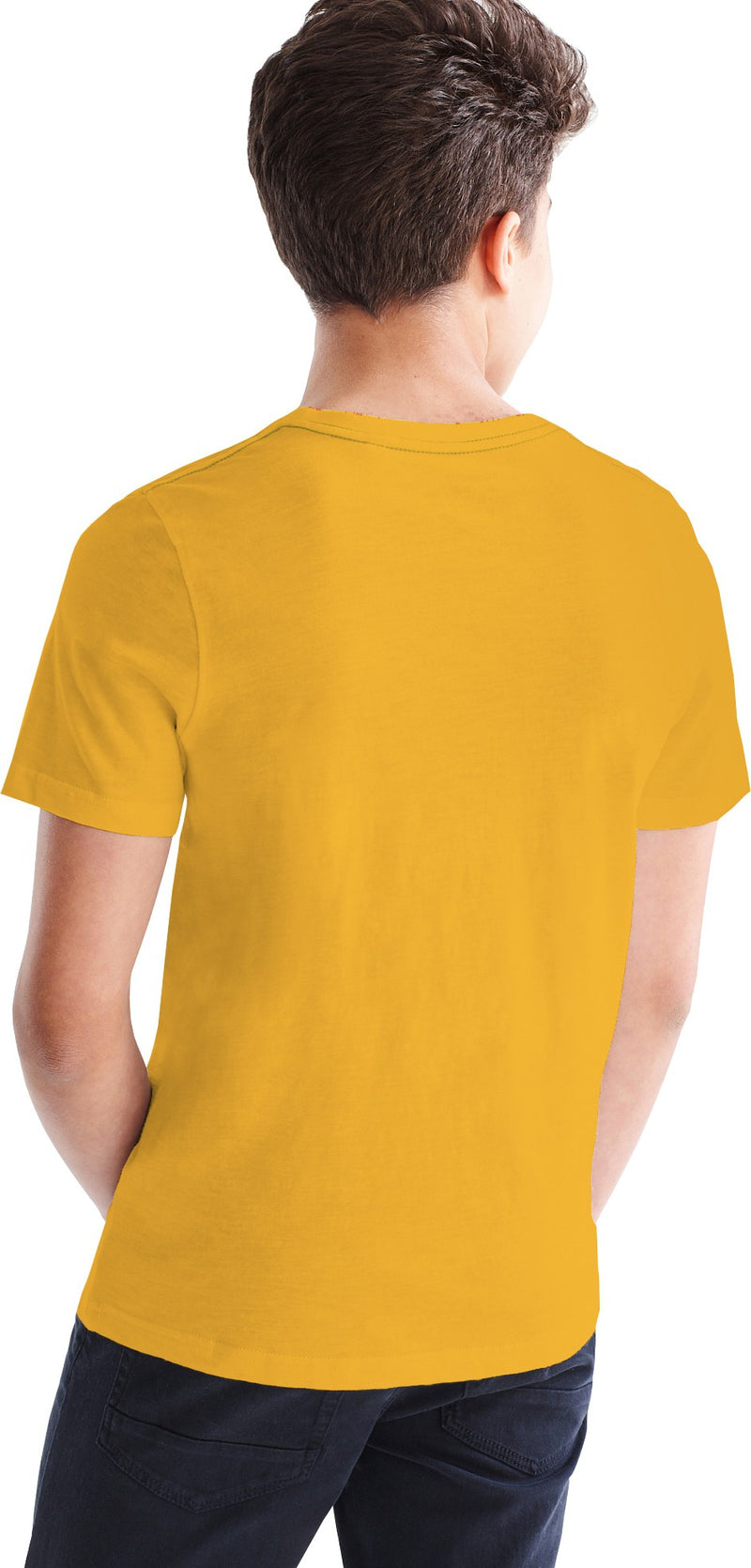 Boys Half Sleeve Typography Cotton Blend T-Shirt / Yellow