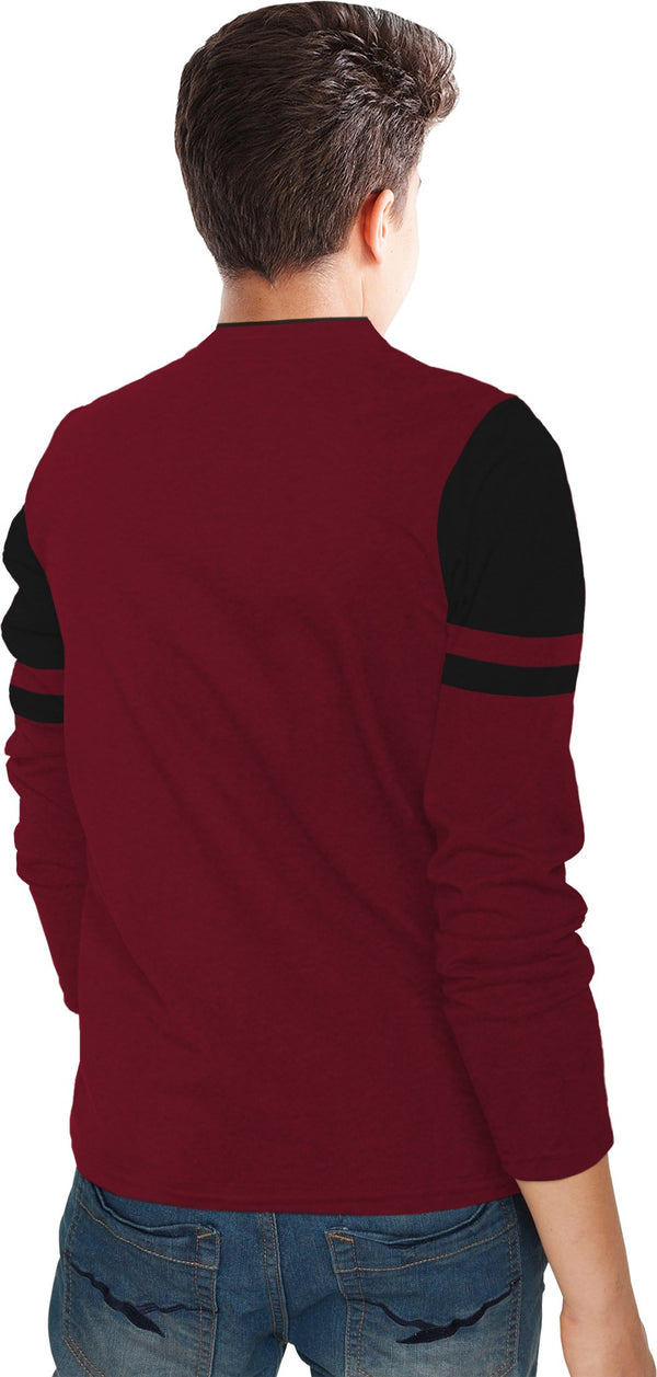 TRIPR  Boys Colorblock Cotton Blend T-Shirt / Maroon