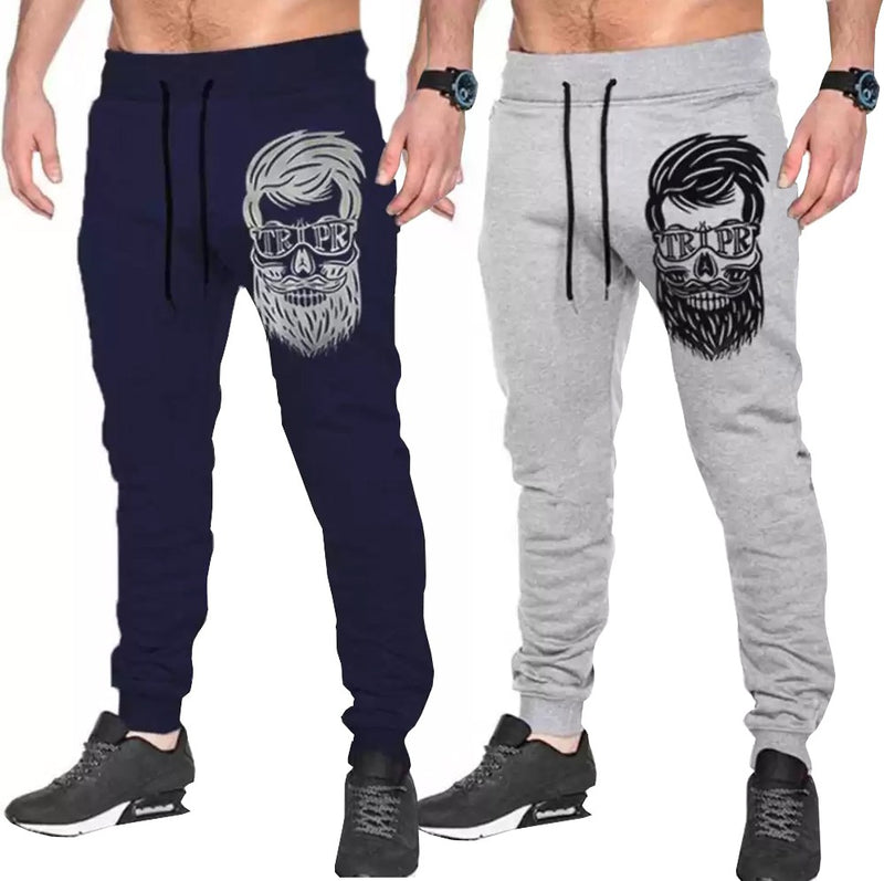 Printed Men Dark Blue, Grey Track Pants