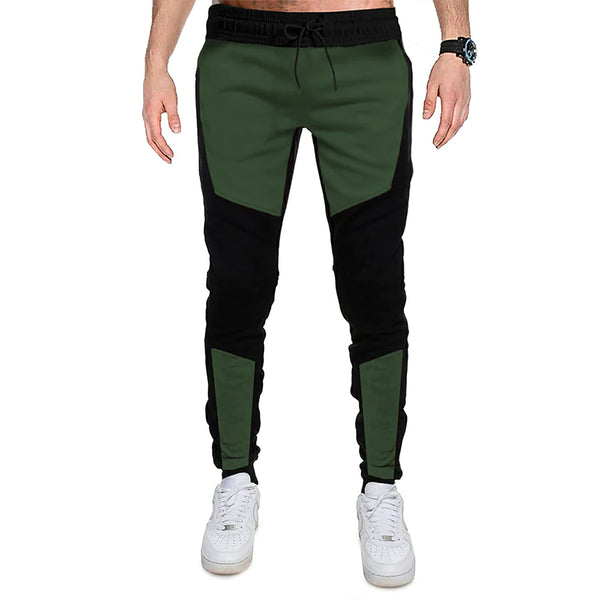 Men Color Block Men Track Pant / Olive Green