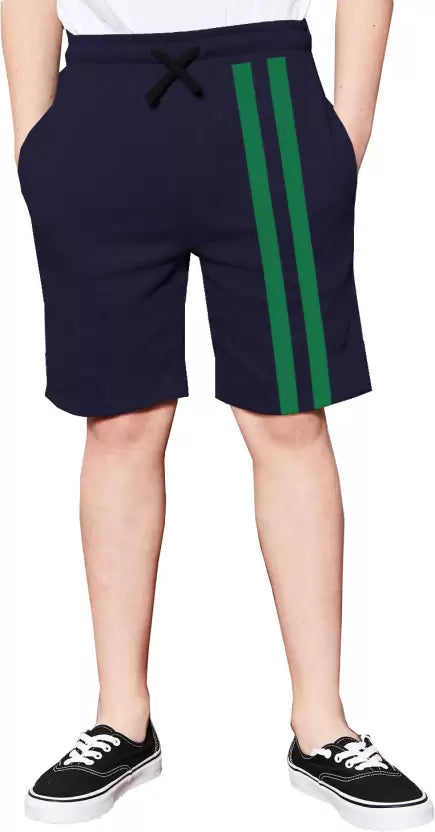 Short For Boys Casual Striped Cotton Blend / Navy Blue