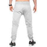 solid running track pant for men grey colour back view