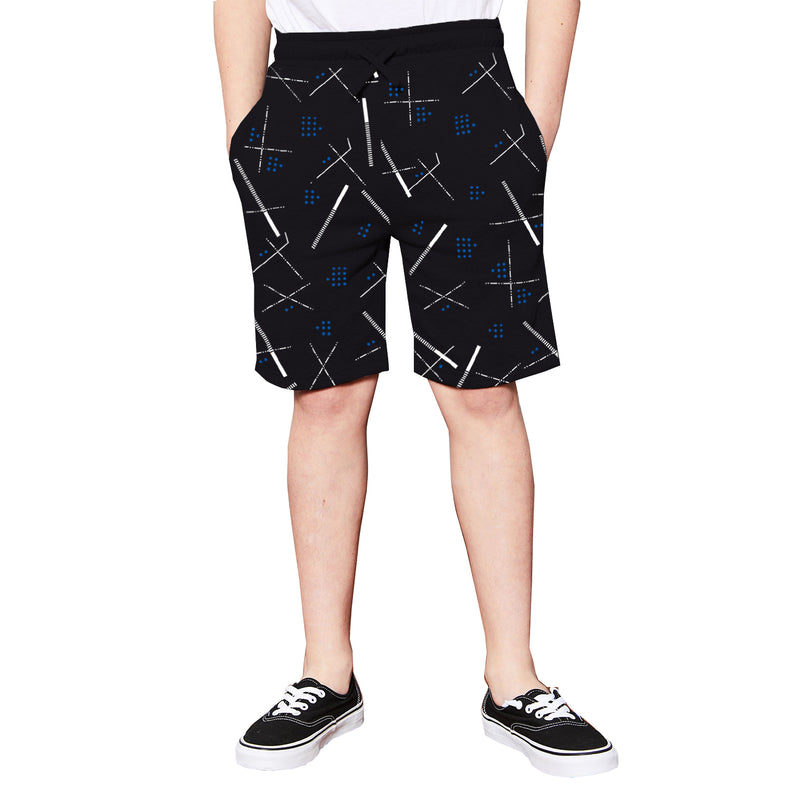 Short For Kids Casual Printed Cotton Blend (Pack of 1) / Navy Blue / Grey / Black