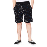 Black Short For Kids Casual Printed Cotton Blend  (Pack of 1)