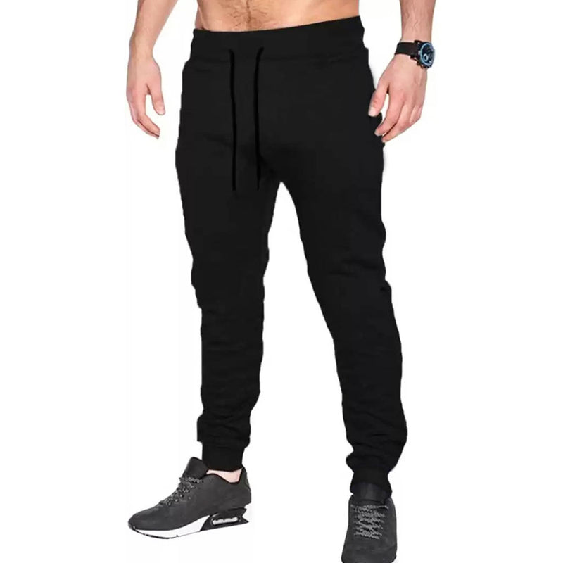 Solid Men Black Track Pant