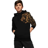 Kids Lion Printed Mask Sweatshirt / Black