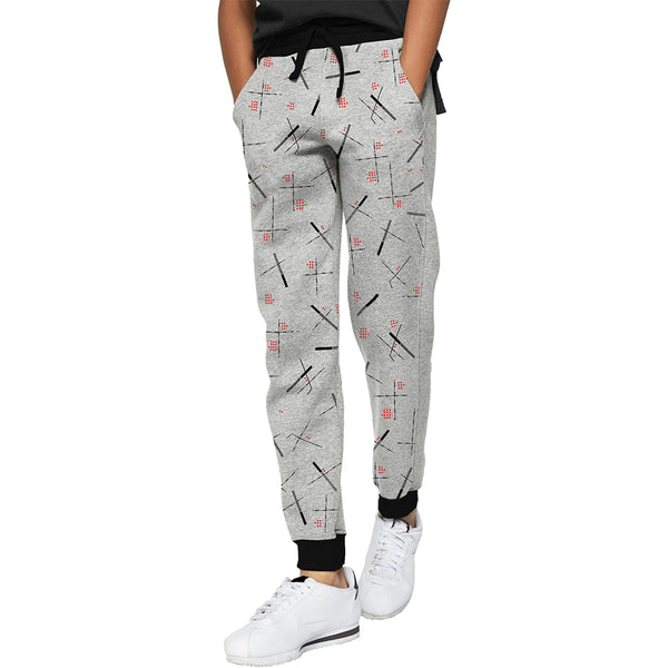 (Pack of 1) Kids Abstract Printed Track Pant For / Grey