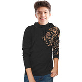 Boys Lion Mask Printed T-Shirt / Black - Navy Blue