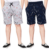 (Pack of 2) Shorts For Boys Casual Printed Cotton Blend