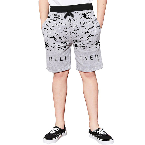 Boys Printed Casual Shorts Cotton Blend / Grey