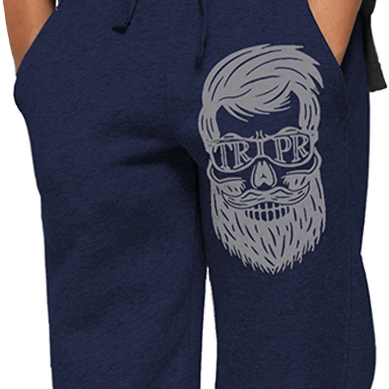 (Pack of 1) Kids Beard Printed Track Pant For / Navy Blue