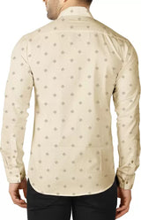 Men Printed Full Sleeve Casual Shirt / Beige